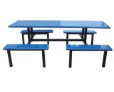 深圳宝安餐桌椅厂家八人中分条凳餐桌